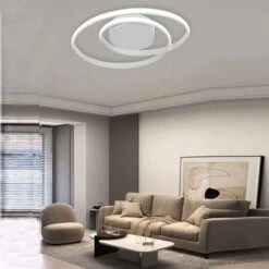 Plafoniera Led Moderna 32 Watt Lampada Da Soffitto Design Cerchio Spirale Lampadario Bianco Luce Naturale 4000k