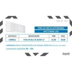 Lampada Emergenza Led 1499BLU 11W Beghelli STILE IN BLU 8h-24h Luce Notturna Parete O Incasso -Negozio al dettaglio Paulmann 66409688 4
