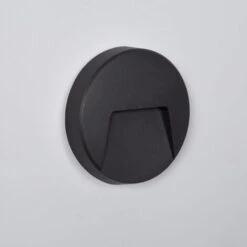 Segnapasso LED Per Esterno 3W Da Superficie Parete Circolare Nero Nilsa Bianco Caldo 2700K 32 Mm120º