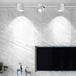 Faretto Orientabile Da Superficie 7W - Faretto LED Da Incasso 7 10CM Lampada Da Soffitto Con Angolo Regolabile Lampada COB, Ruotabile A 360° (bianco-6000K) [Classe Di Efficienza Energetica A+] -Negozio al dettaglio Paulmann 67909062 4