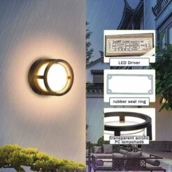 Lampada Da Parete Per Esterni A LED 12W Lampada Da Parete Per Esterni In Alluminio Tonda IP65 Impermeabile Per Cortile, Giardino, Terrazza, Parete, Percorso, Patio, Villa, Corridoio (bianco Caldo) -Negozio al dettaglio Paulmann 67911585 3