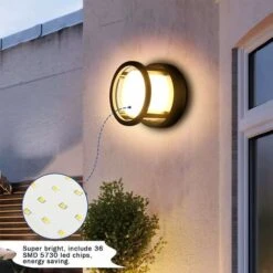 Lampada Da Parete Per Esterni A LED 12W Lampada Da Parete Per Esterni In Alluminio Tonda IP65 Impermeabile Per Cortile, Giardino, Terrazza, Parete, Percorso, Patio, Villa, Corridoio (bianco Caldo) -Negozio al dettaglio Paulmann 67911585 4
