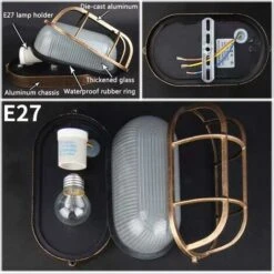 Applique Da Esterno Lampada Da Parete Industriale Lampada Da Barca Retrò Lampada Da Oblò Ovale, Apparecchio Di Illuminazione Da Soffitto Ellittico, Per Interni Ed Esterni E27 [Classe Di Efficienza Ene -Negozio al dettaglio Paulmann 67913530 4