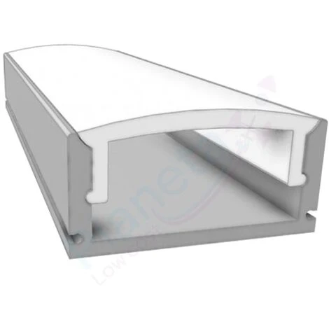 Profilo Alluminio 2M Per Strisce Strip LED Barra Rigida Profilato Copertura Opaco 4 Profilo Alluminio 2M Per Strisce Strip LED Barra Rigida Profilato Copertura Opaco - immagine 2