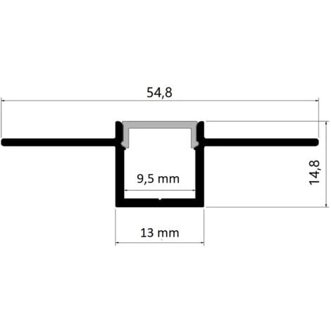 Profilo Alluminio Opaco 2mt Incasso Scomparsa Cartongesso Per Strip Striscia Led Profilo Stretto 4 Profilo Alluminio Opaco 2mt Incasso Scomparsa Cartongesso Per Strip Striscia Led Profilo Stretto - immagine 2
