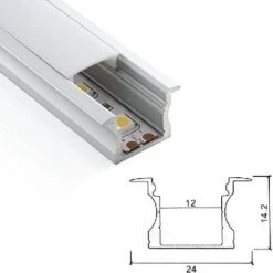 Profilo Alluminio Incasso Alto Strisce Strip LED Barra Rigida Copertura Opaco