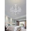 Lampadario Sospeso Classico Con Cristalli A 5 Luci E14 Design Vintage Pendente Nero Bianco Cucina Camera Salotto Bianco