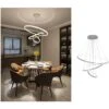 Lampadario Sospeso Led 72w 3 Cerchi Pendente Cerchio Rotondo Con Anelli Bianco Design Moderno Per Camera Salotto Bianco Freddo