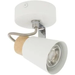 Lampada Da Parete Orientabile In Metallo E Legno 1 Faretto Mara Bianco -Negozio al dettaglio Paulmann 6956203 3