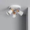 Lampada Da Soffitto Circolare Orientabile In Metallo E Legno 3 Faretti Mara Bianco -Negozio al dettaglio Paulmann 6956206 1