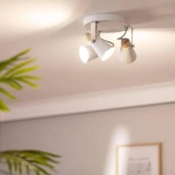 Lampada Da Soffitto Circolare Orientabile In Metallo E Legno 3 Faretti Mara Bianco -Negozio al dettaglio Paulmann 6956206 5