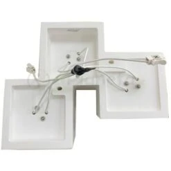 Plafoniera Cubo 3 Luci Led Attacco GU10 In Gesso Lampada Da Soffitto Quadrata Moderno Bianco Verniciabile -Negozio al dettaglio Paulmann 70139274 3