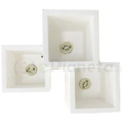 Plafoniera Cubo 3 Luci Led Attacco GU10 In Gesso Lampada Da Soffitto Quadrata Moderno Bianco Verniciabile -Negozio al dettaglio Paulmann 70139274 4