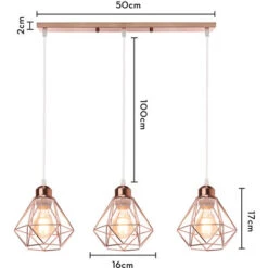 Lampadario In Ferro Battuto E27 Gabbia Diamantata Lampada A Sospensione Industriale Creativo 3 Luci Oro -Negozio al dettaglio Paulmann 70325180 4