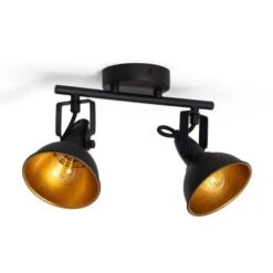 Lampada Da Soffitto Orientabile In Alluminio 2 Faretti Emer Nero Nero -Negozio al dettaglio Paulmann 7055125 3