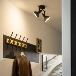 Lampada Da Soffitto Orientabile In Alluminio 2 Faretti Emer Nero Nero -Negozio al dettaglio Paulmann 7055125 4