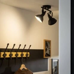 Lampada Da Soffitto Orientabile In Alluminio 2 Faretti Emer Nero Nero -Negozio al dettaglio Paulmann 7055125 5