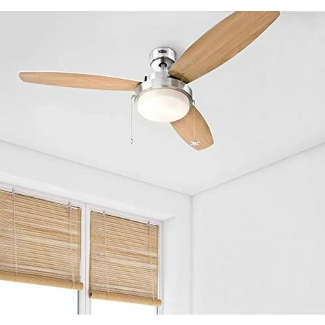 77173 Finitura In Nichel Spazzolato, Catene Di Trazione Con Ventilatore E Lampadina In Vetro Trasparente 5 77173 Finitura In Nichel Spazzolato, Catene Di Trazione Con Ventilatore E Lampadina In Vetro Trasparente - immagine 3