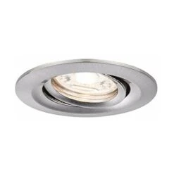 Paulmann 92972 Nova Mini Plus Lampada Da Incasso LED Coin EasyDim Rotonda Orientabile Incl. 1 Faretto Da Incasso Da 4,2 Watt Dimmerabile Ferro Spazzolato Apparecchio Da Incasso Alluminio Bianco Caldo
