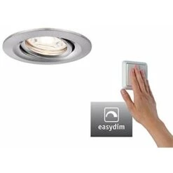 Paulmann 92972 Nova Mini Plus Lampada Da Incasso LED Coin EasyDim Rotonda Orientabile Incl. 1 Faretto Da Incasso Da 4,2 Watt Dimmerabile Ferro Spazzolato Apparecchio Da Incasso Alluminio Bianco Caldo -Negozio al dettaglio Paulmann 70867346 3