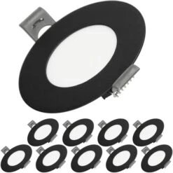 ECD Germany 1 X Pannello LED Rotondo 3W 85mm SMD 2835 Lumen AC 220-240V Bianco Caldo 3000K 129 Lumen Plafoniera Alogena 25W Soffito Ultra Sotile Piastra LED Faretti LED Da Incasso Pannello Faro