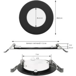 ECD Germany 1 X Pannello LED Rotondo 3W 85mm SMD 2835 Lumen AC 220-240V Bianco Caldo 3000K 129 Lumen Plafoniera Alogena 25W Soffito Ultra Sotile Piastra LED Faretti LED Da Incasso Pannello Faro -Negozio al dettaglio Paulmann 70923362 4