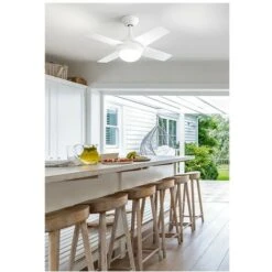 Ventilatore Crux In Metallo Verniciato Bianco Opaco 18w A Led 7162 B CT Motore AC