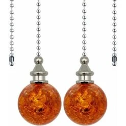 Lot De 2 Accessoires De Fermeture éclair Pour Ventilateur De Plafond En Cristal, Rallonge Décorative Pour Cordon De Ventilateur (ambre)