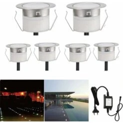 ZOLGINAH Faretto Da Incasso Lampada Da Terra-luce (bianco Freddo) Impermeabile IP67 DC12V 0.6W Ø31mm-illuminazione Per Terrazza, Patio, Vialetto, Parete, Giardino, Decorazione, Interno Ed Esterno, 6 P