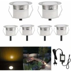 ZOLGINAH Faretto Da Incasso Lampada Da Terra-luce (bianco Caldo) Impermeabile IP67 DC12V 0.6W Ø31mm-illuminazione Per Terrazza, Patio, Vialetto, Parete, Giardino, Decorazione, Interni Ed Esterni-6 Pez