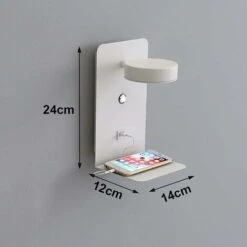 2pcs Applique USB Led Da Parete Comodino Lampada Da Lettura Dimmerabile, Lampada Da Parete Interni Con Interruttore E Porta Di Ricarica USB, Applique Da Comodino Orientabile A 90°, 3000K6000K, Bianco- -Negozio al dettaglio Paulmann 74828503 4
