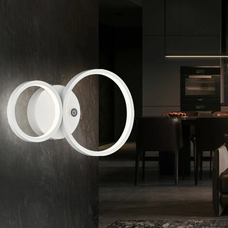 Lampada Da Parete Lampada Da Parete Moderna Lampada Da Parete Interna Rotonda, Touch Dimmer Ring Design Bianco, 1x LED 11W 1100Lm 3000K, LxPxH 32.5x19.5x6cm, WOFI 4532.02.06.9000 5 Lampada Da Parete Lampada Da Parete Moderna Lampada Da Parete Interna Rotonda, Touch Dimmer Ring Design Bianco, 1x LED 11W 1100Lm 3000K, LxPxH 32.5x19.5x6cm, WOFI 4532.02.06.9000 - immagine 3
