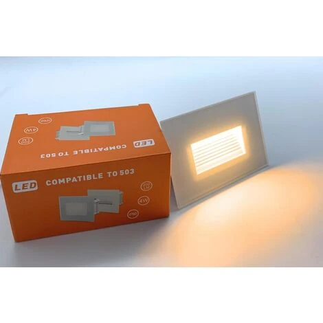 Segnapasso Led 4W Incasso Cassetta 503 Ip65 Cornice Vetro Bianco Luce Calda 3000K 4 Segnapasso Led 4W Incasso Cassetta 503 Ip65 Cornice Vetro Bianco Luce Calda 3000K - immagine 2
