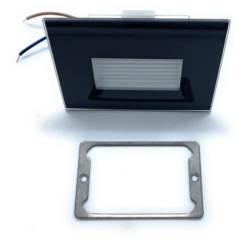 Segnapasso Led 4W Incasso Cassetta 503 Ip65 Cornice Vetro Nero Luce Calda 3000K 5 Segnapasso Led 4W Incasso Cassetta 503 Ip65 Cornice Vetro Nero Luce Calda 3000K - immagine 3