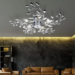 Plafoniera Con Design A Foglia, Plafoniera Cromata, 5 Fiamme, 5x E14, Diametro X Altezza 65 X 16 Cm, Soggiorno, Sala Da Pranzo, Corridoio, Camera Da Letto 9 Plafoniera Con Design A Foglia, Plafoniera Cromata, 5 Fiamme, 5x E14, Diametro X Altezza 65 X 16 Cm, Soggiorno, Sala Da Pranzo, Corridoio, Camera Da Letto -Negozio al dettaglio Paulmann 76638309 3