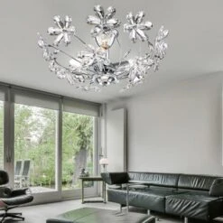 Plafoniera In Cristallo Fiori Di Cristallo Chiaro Plafoniera Trasparente Cromo Soggiorno, Cristalli Acrilici, 3 Fiamme Attacco E14, DxH 41,5x18 Cm 9 Plafoniera In Cristallo Fiori Di Cristallo Chiaro Plafoniera Trasparente Cromo Soggiorno, Cristalli Acrilici, 3 Fiamme Attacco E14, DxH 41,5x18 Cm -Negozio al dettaglio Paulmann 77323201 3
