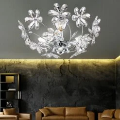 Plafoniera In Cristallo Fiori Di Cristallo Chiaro Plafoniera Trasparente Cromo Soggiorno, Cristalli Acrilici, 3 Fiamme Attacco E14, DxH 41,5x18 Cm 10 Plafoniera In Cristallo Fiori Di Cristallo Chiaro Plafoniera Trasparente Cromo Soggiorno, Cristalli Acrilici, 3 Fiamme Attacco E14, DxH 41,5x18 Cm -Negozio al dettaglio Paulmann 77323201 4