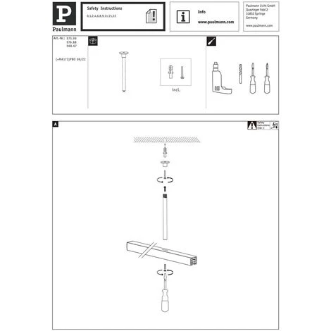 Paulmann URail, Sistema Ferroviario ZUB, Ferroviario Sospensione Bianco 976,88 7 Paulmann URail, Sistema Ferroviario ZUB, Ferroviario Sospensione Bianco 976,88 - immagine 5