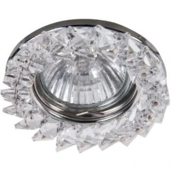 Incasso Metallo Leggero Modo Punto / Cristallo Acrilico Trasparente / Cromo Ø8,3cm