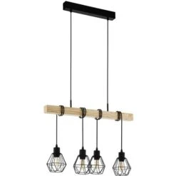 EGLO Ciondolo TOWNSHEND Luce 5 Nero, Marrone L: 70cm W: 20cm H: 110 Centimetri