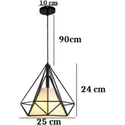 Lampadario A Sospensione Nero Forma Diamante 24x25 Design Industriale Pendente -Negozio al dettaglio Paulmann 7934091 4