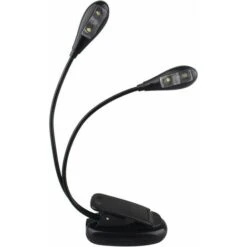 MINKUROW Lampada Da Scrivania Portatile A Doppia Testa Con 2 Bracci Flessibili A Collo Di Cigno 4 Led Clip-On, Cura Degli Occhi, Morsetto Flessibile Fornito Con Cavo Usb, Ideale Per Scrivanie, Griglia