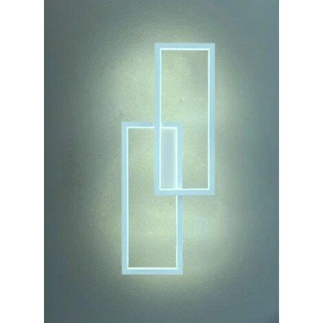 Applique Lampada Da Parete Per Interni Luce Muro A LED 32W Moderna Con Doppio Rettangolo Luminoso Luce Bianca Fredda 6500K 4 Applique Lampada Da Parete Per Interni Luce Muro A LED 32W Moderna Con Doppio Rettangolo Luminoso Luce Bianca Fredda 6500K - immagine 2