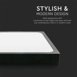 V-TAC VT-8618B-SQ Plafoniera Led 18W IP44 Quadrata NERA 360° Design Moderno 100lm/W 4000K - Sku 7643 -Negozio al dettaglio Paulmann 80868860 4