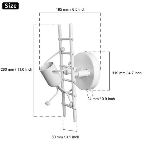 None Lampada Da Parete Umanoide Creativa Applique Da Parete Per Interni Lampada Da Parete Moderna Max 60W E27 Art Deco 10pcs 5 None Lampada Da Parete Umanoide Creativa Applique Da Parete Per Interni Lampada Da Parete Moderna Max 60W E27 Art Deco 10pcs - immagine 3