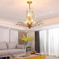 Ganeed Vintage K9 Chiaro Lampadari Di Cristallo, Illuminazione A Soffitto, Illuminazione A Sospensione A Filo Montato Apparecchio Con 8 Luce Per Soggiorno Ristorante Portico Corridoio (Oro) -Negozio al dettaglio Paulmann 81504983 3