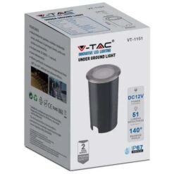 V-TAC VT-1151 Faretto Calpestabile Segnapasso Led Interrato 1W Bianco Freddo 6400K Rotondo In Alluminio Silver IP67 - Sku 211464 -Negozio al dettaglio Paulmann 81609318 5