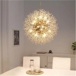 MINKUROW Forma Rotonda Moderna Led Dente Di Leone Sputnik Lampadario Fuochi D'artificio Lampade A Sospensione A Soffitto Per Soggiorno Di Casa 8 Teste
