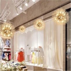 MINKUROW Forma Rotonda Moderna Led Dente Di Leone Sputnik Lampadario Fuochi D'artificio Lampade A Sospensione A Soffitto Per Soggiorno Di Casa 8 Teste -Negozio al dettaglio Paulmann 81839434 4