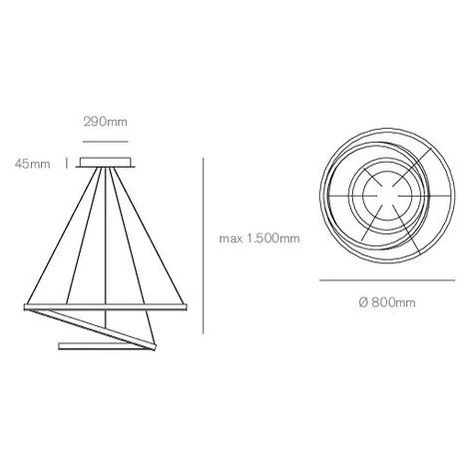 Hurricane Sospensione LED A 3 Anelli 4 Hurricane Sospensione LED A 3 Anelli - immagine 2